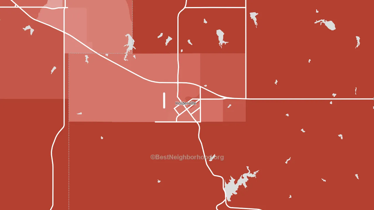 74848, OK block-group political-lean map