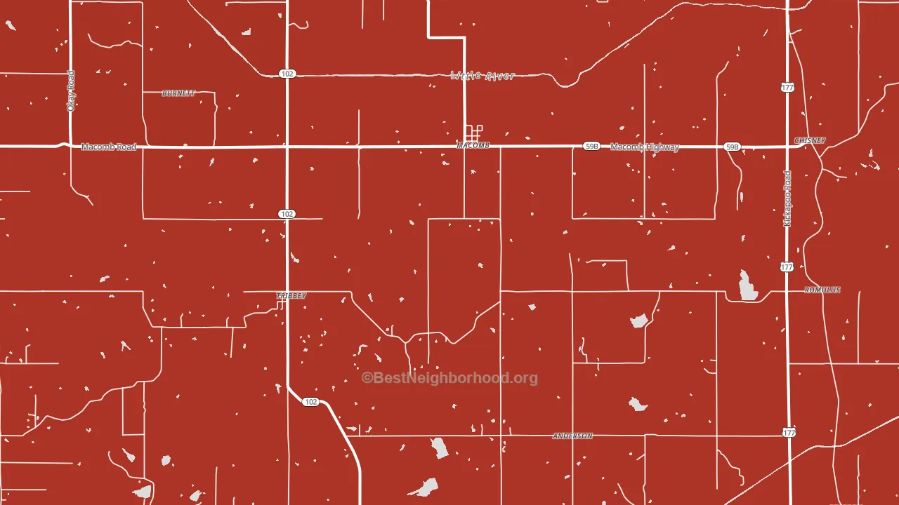 74852, OK block-group political-lean map