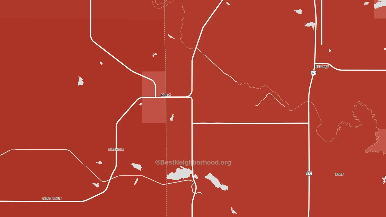 74854, OK block-group political-lean map