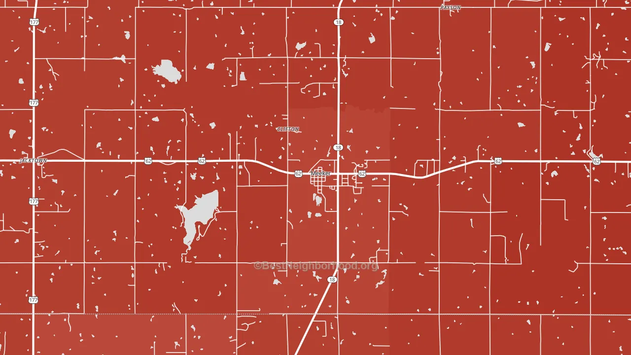 74855, OK block-group political-lean map