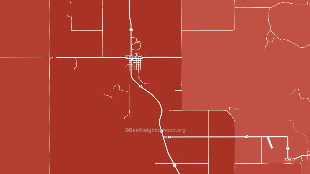 74856, OK block-group political-lean map