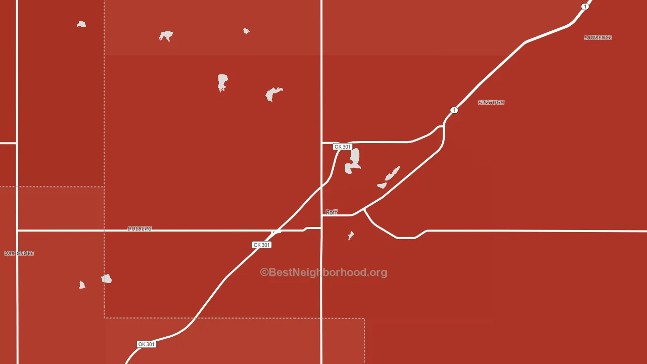 74865, OK block-group political-lean map