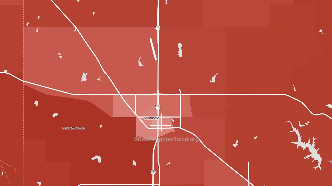 74868, OK block-group political-lean map