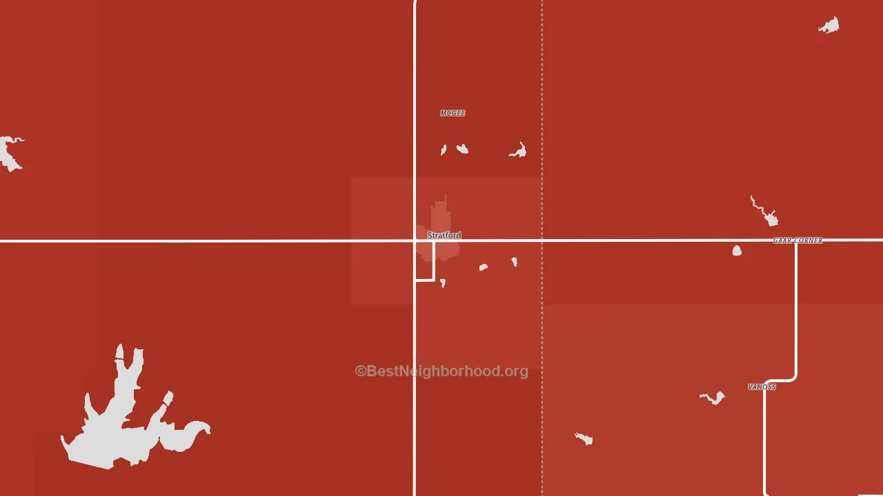 74872, OK block-group political-lean map