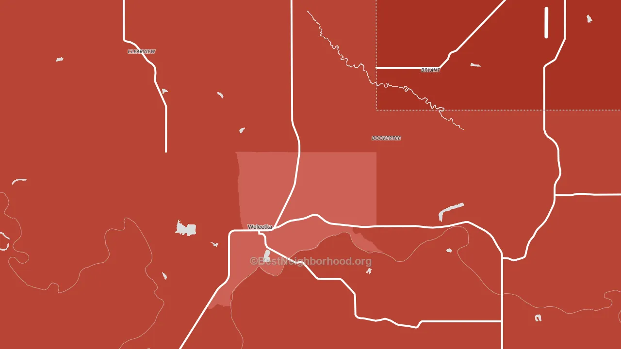 74880, OK block-group political-lean map