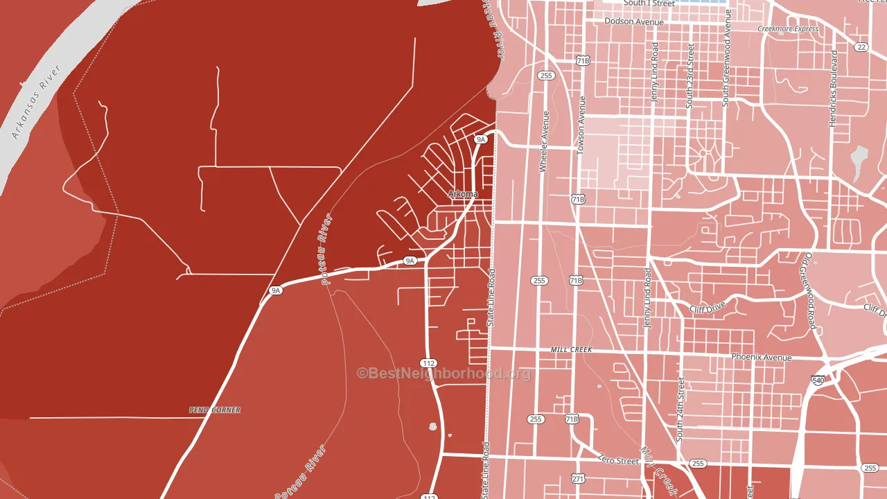 74901, OK block-group political-lean map
