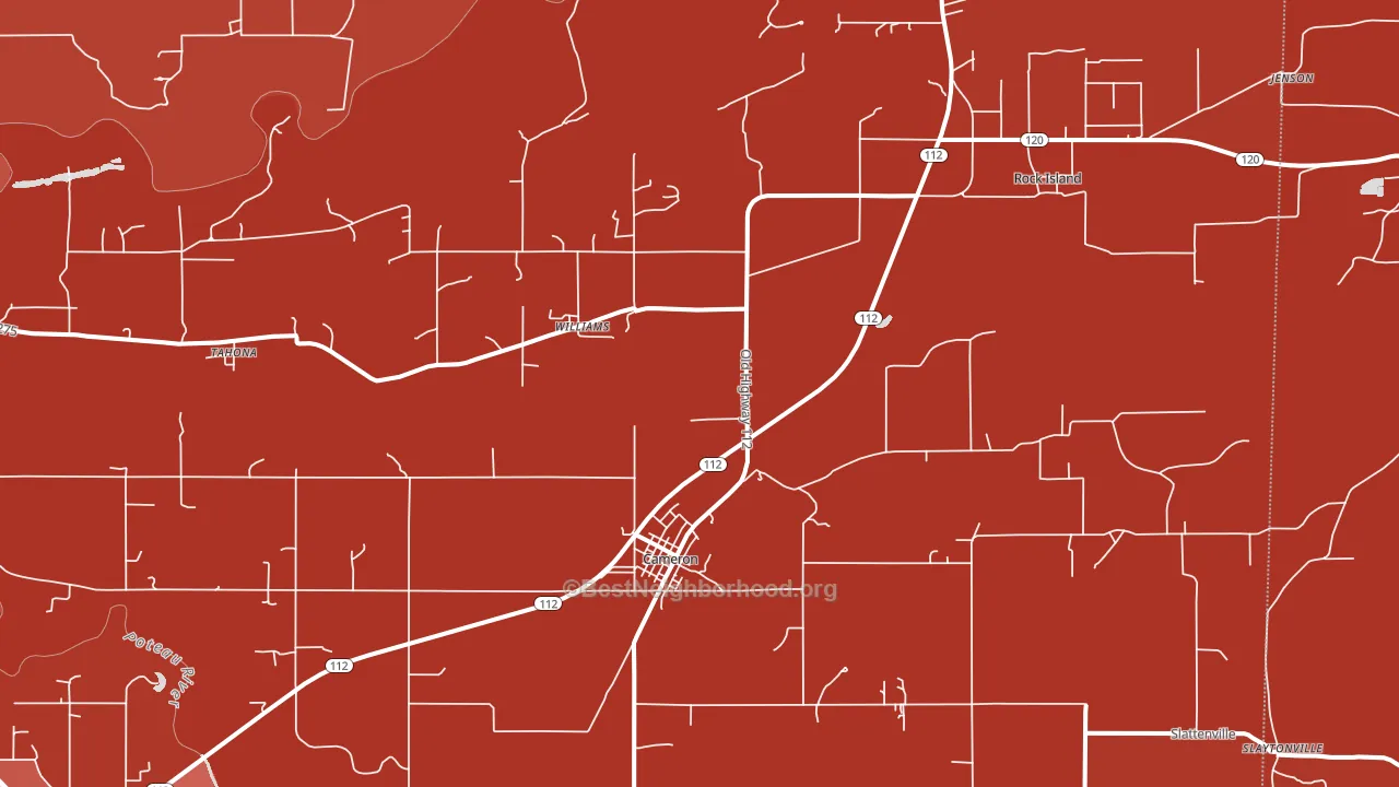 74932, OK block-group political-lean map