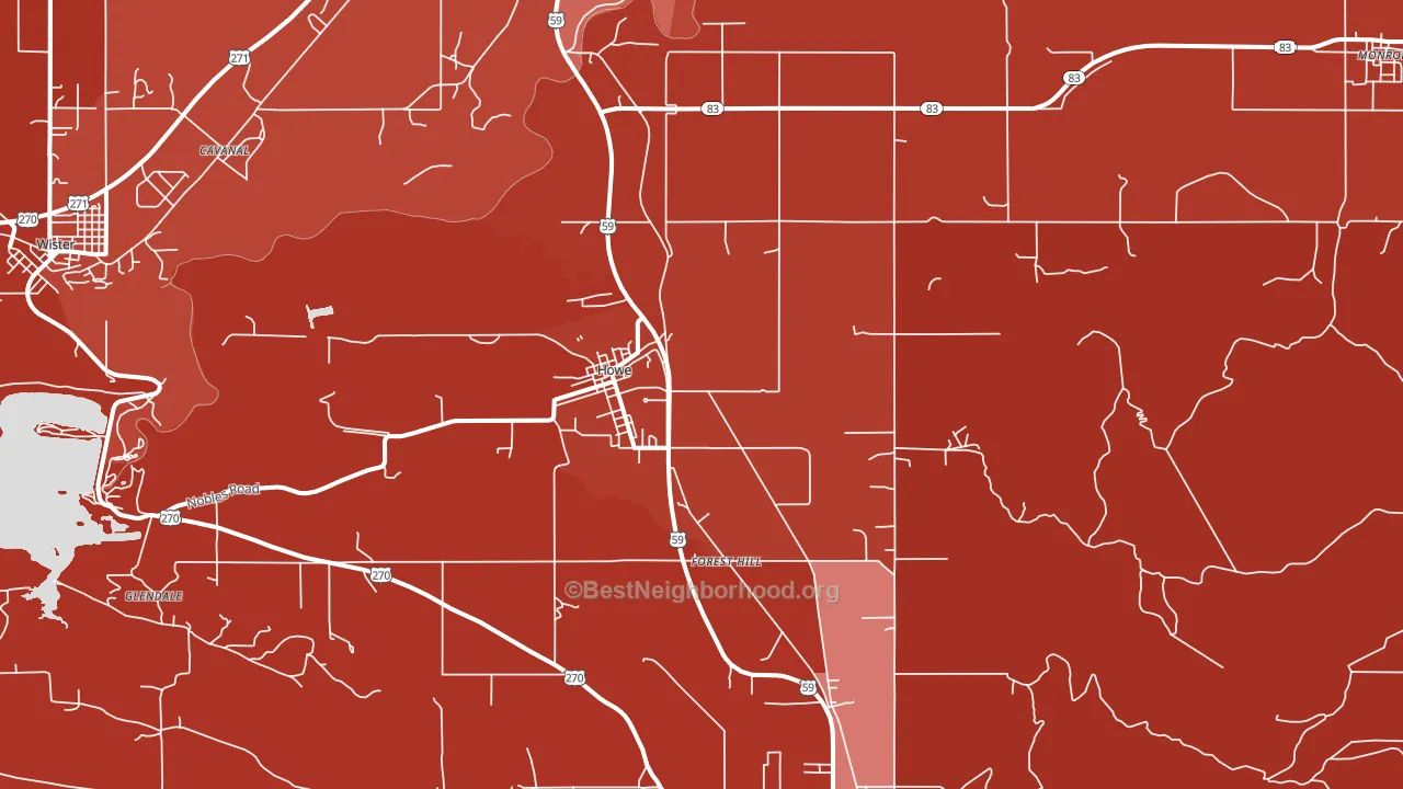 74940, OK block-group political-lean map