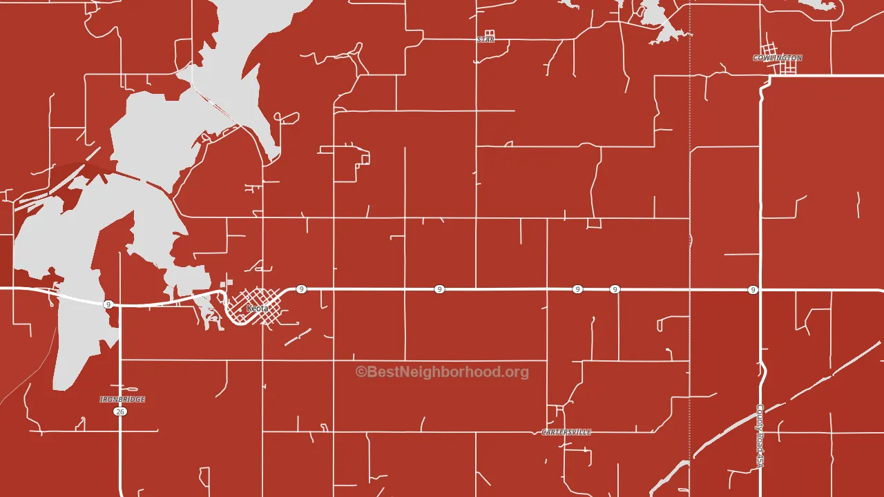 74941, OK block-group political-lean map