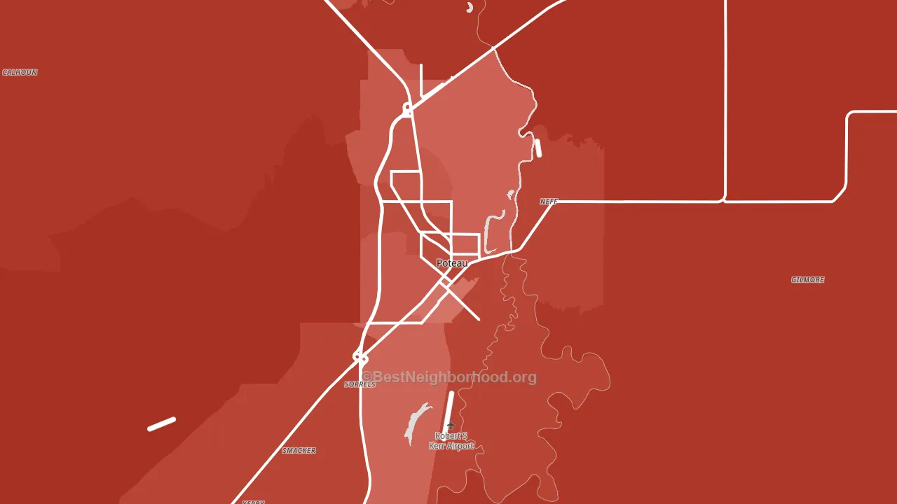 74953, OK block-group political-lean map