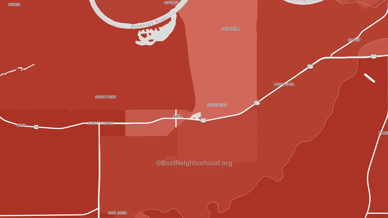 74959, OK block-group political-lean map