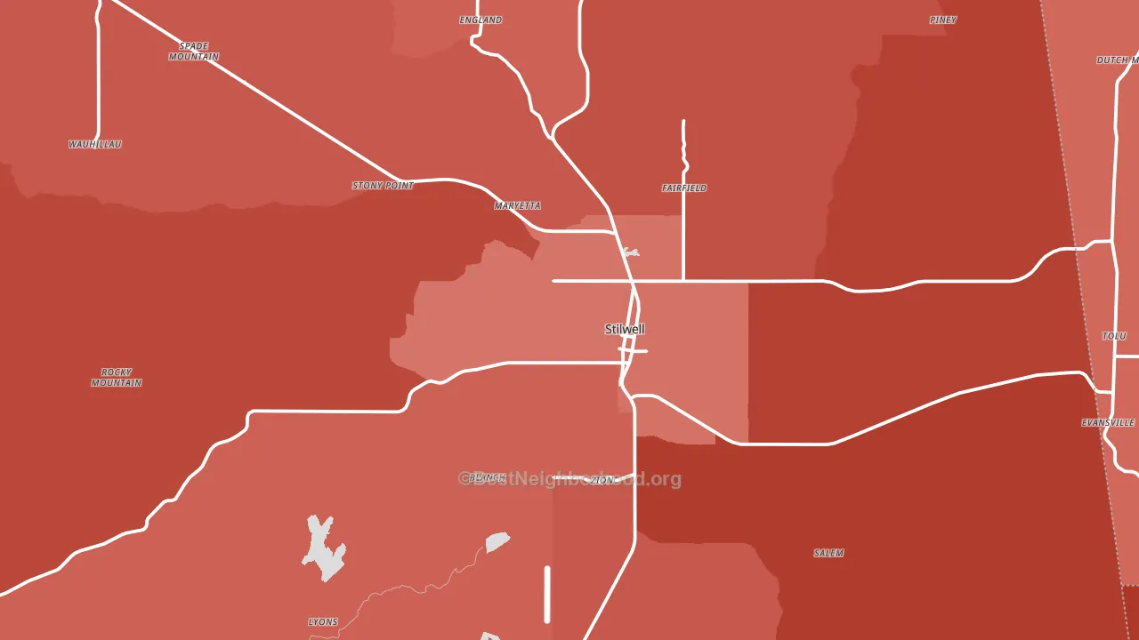 74960, OK block-group political-lean map