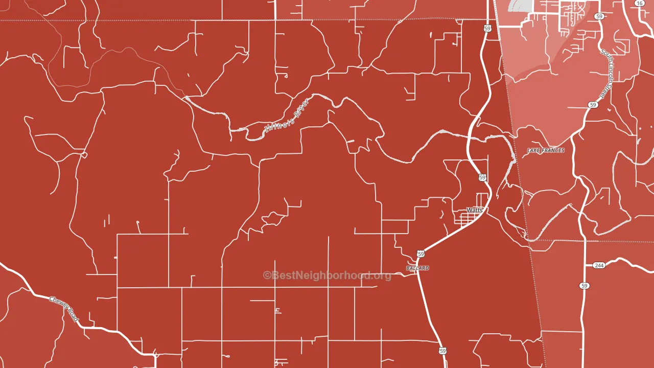 74964, OK block-group political-lean map