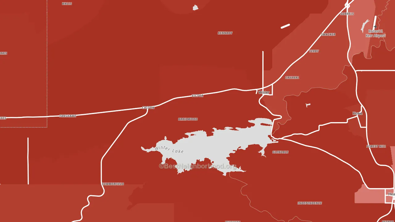 74966, OK block-group political-lean map