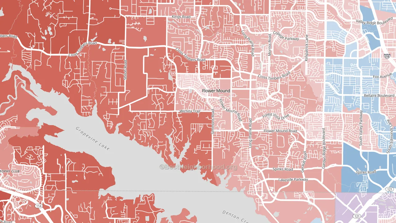 75022, TX block-group political-lean map