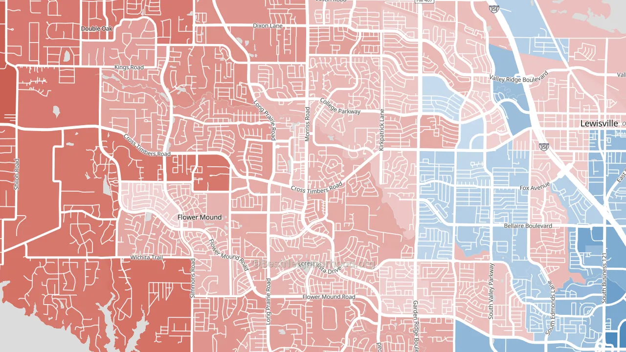 75028, TX block-group political-lean map
