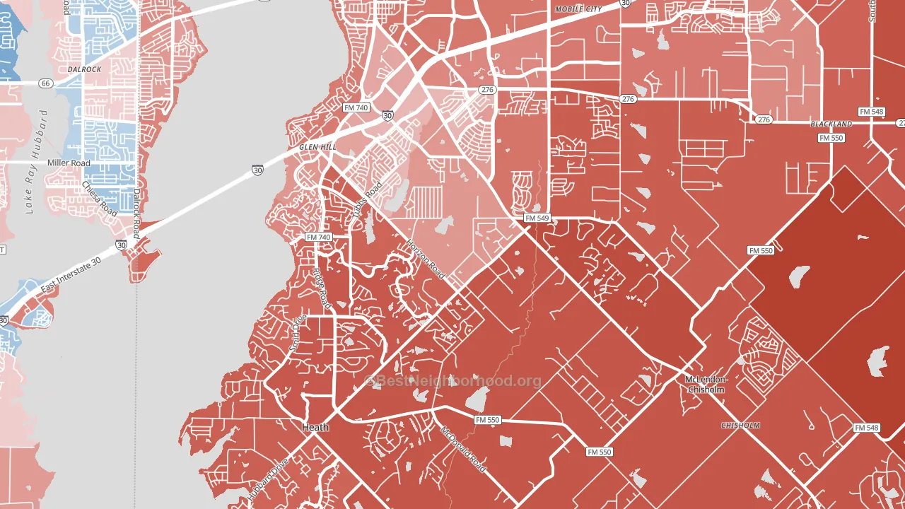 75032, TX block-group political-lean map