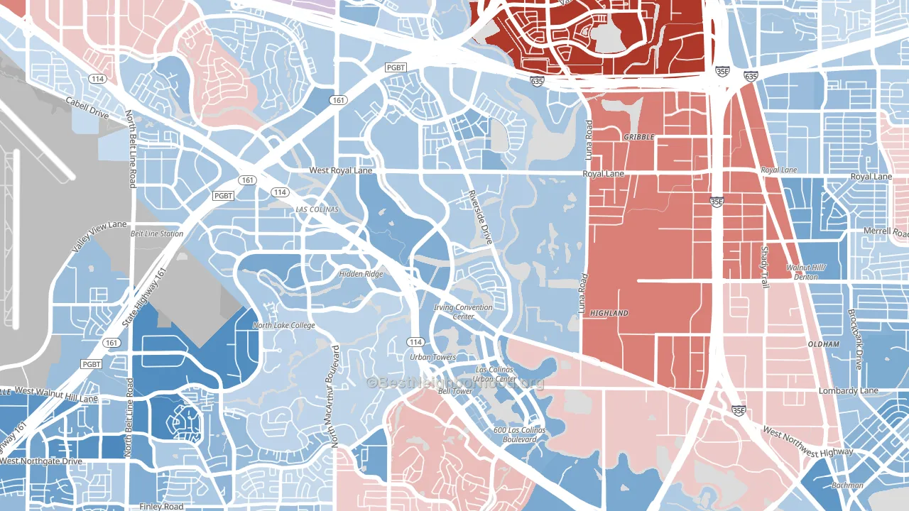 75039, TX block-group political-lean map