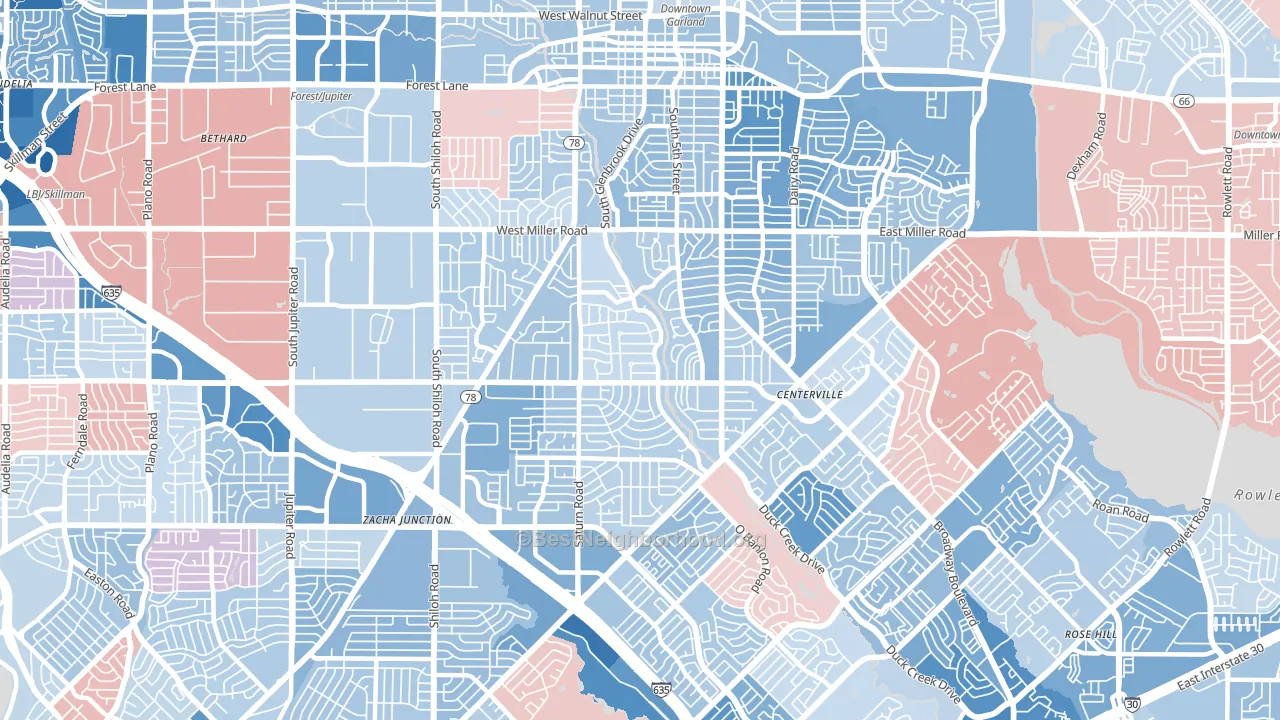 75041, TX block-group political-lean map