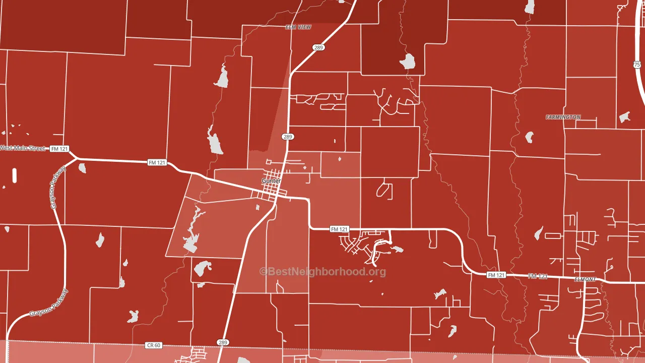75058, TX block-group political-lean map