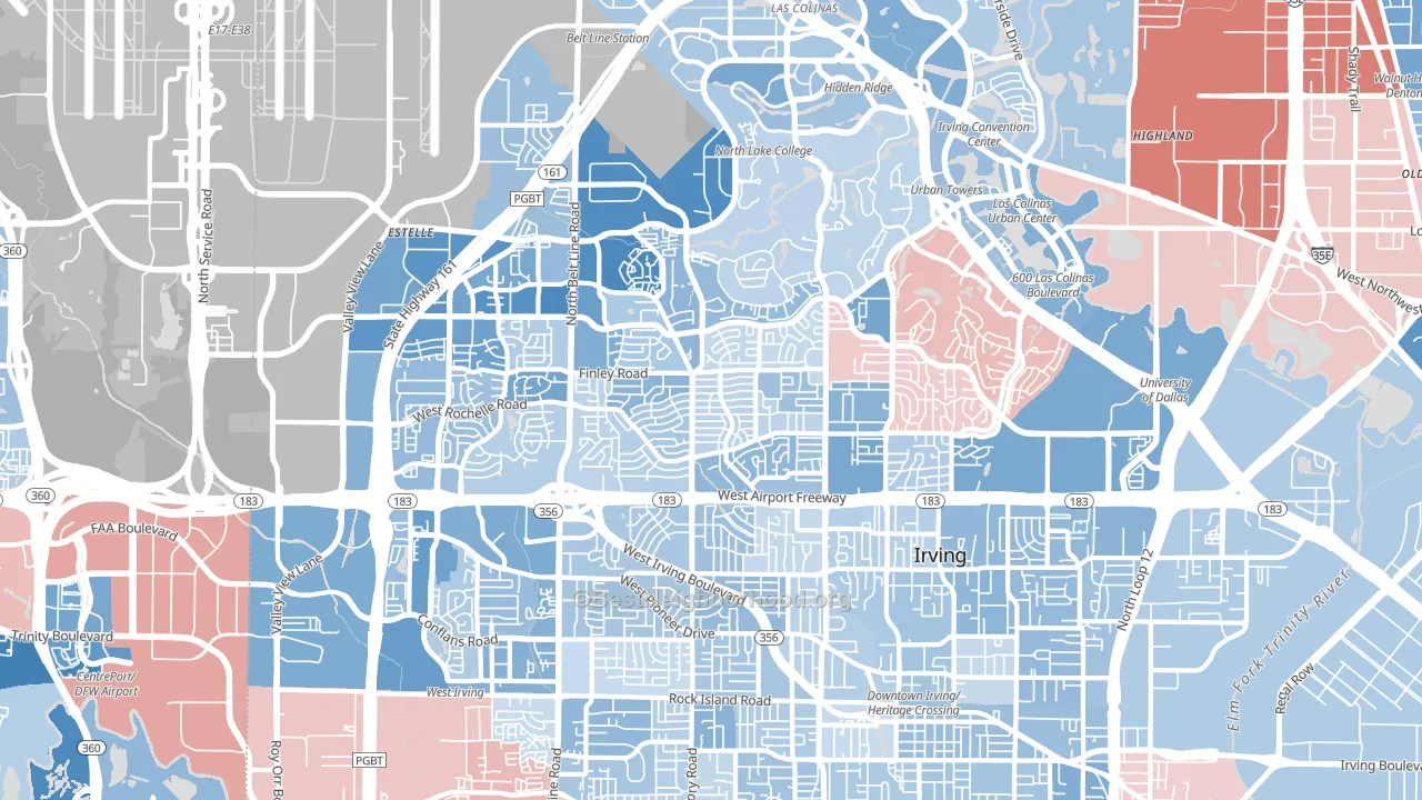 75062, TX block-group political-lean map