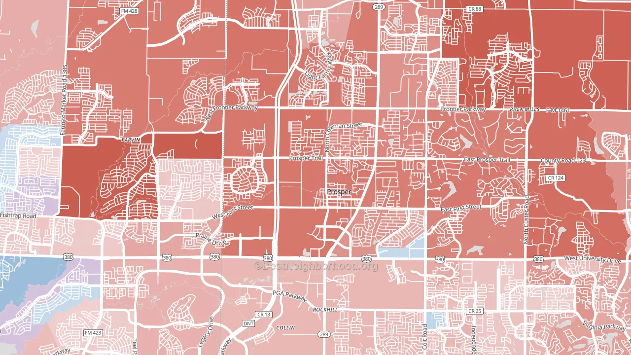 75078, TX block-group political-lean map