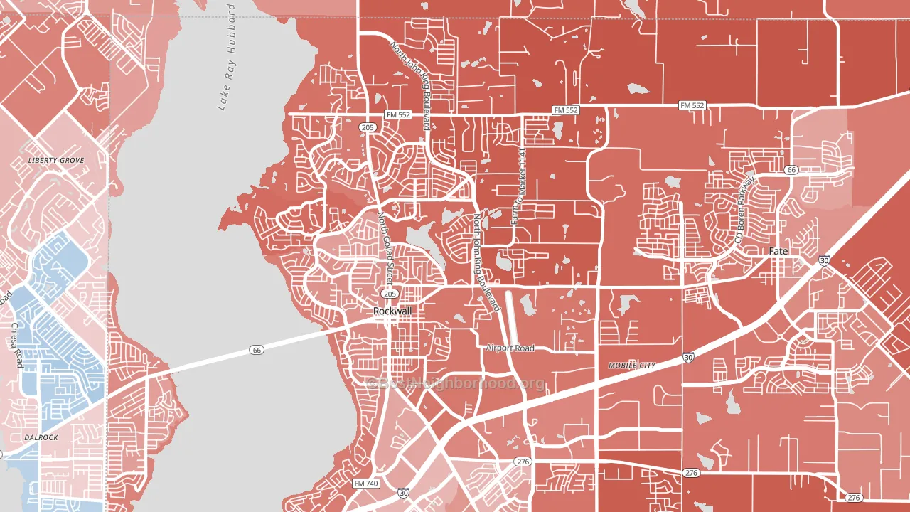 75087, TX block-group political-lean map