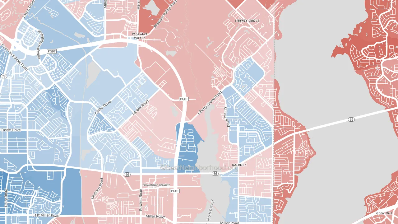 75089, TX block-group political-lean map