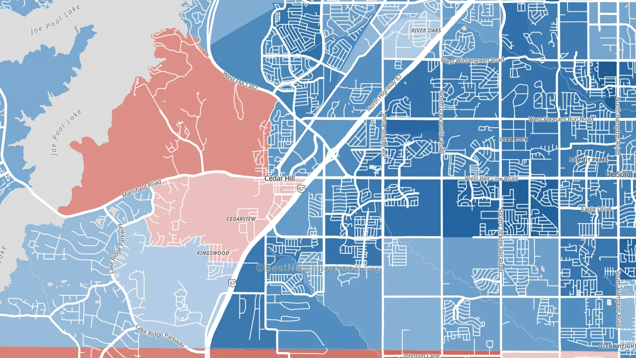 75104, TX block-group political-lean map