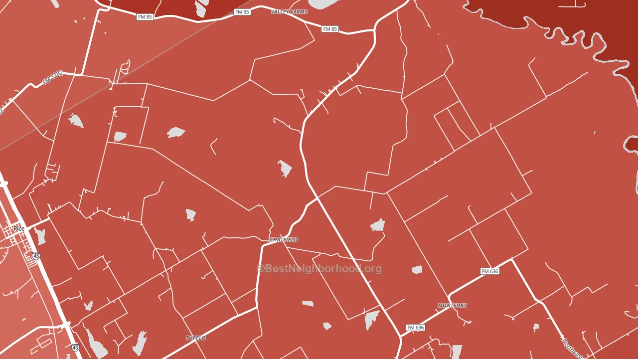 75105, TX block-group political-lean map
