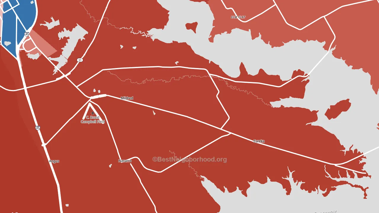 75109, TX block-group political-lean map