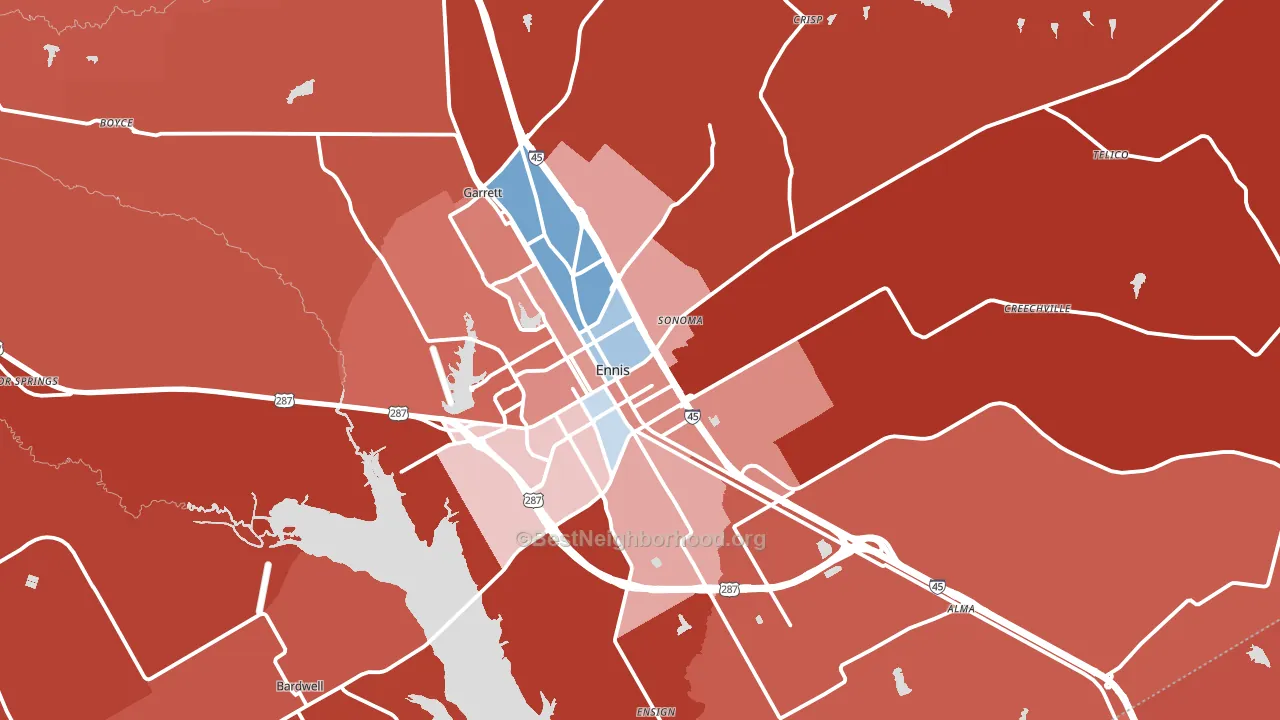 75119, TX block-group political-lean map