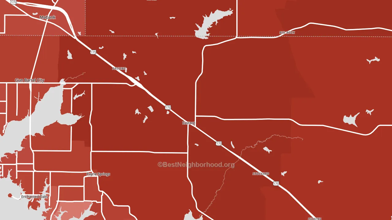 75124, TX block-group political-lean map