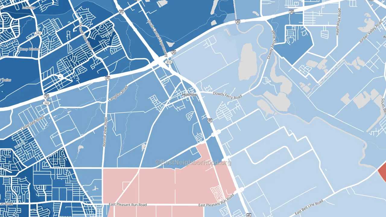 75141, TX block-group political-lean map