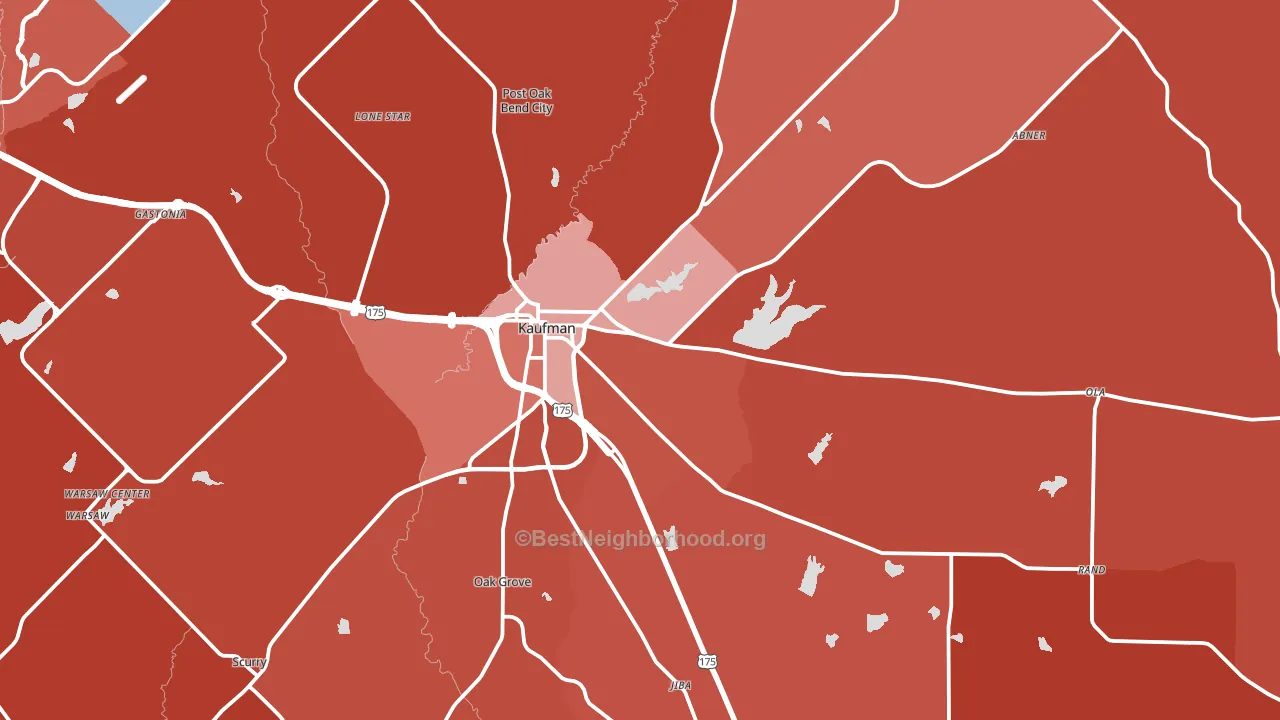 75142, TX block-group political-lean map