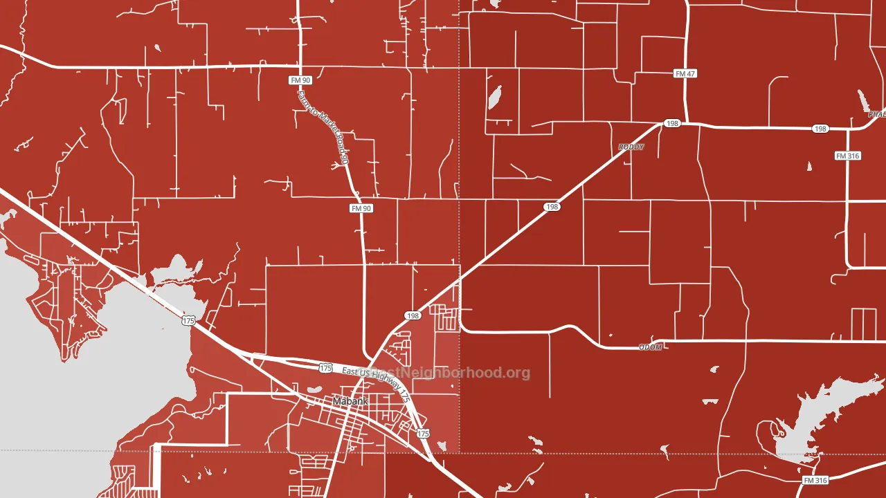 75147, TX block-group political-lean map