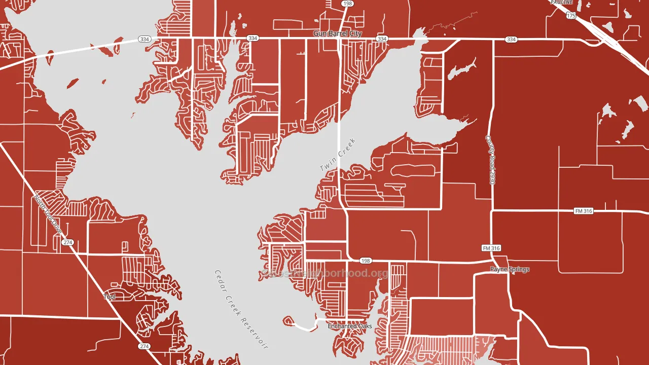 75156, TX block-group political-lean map