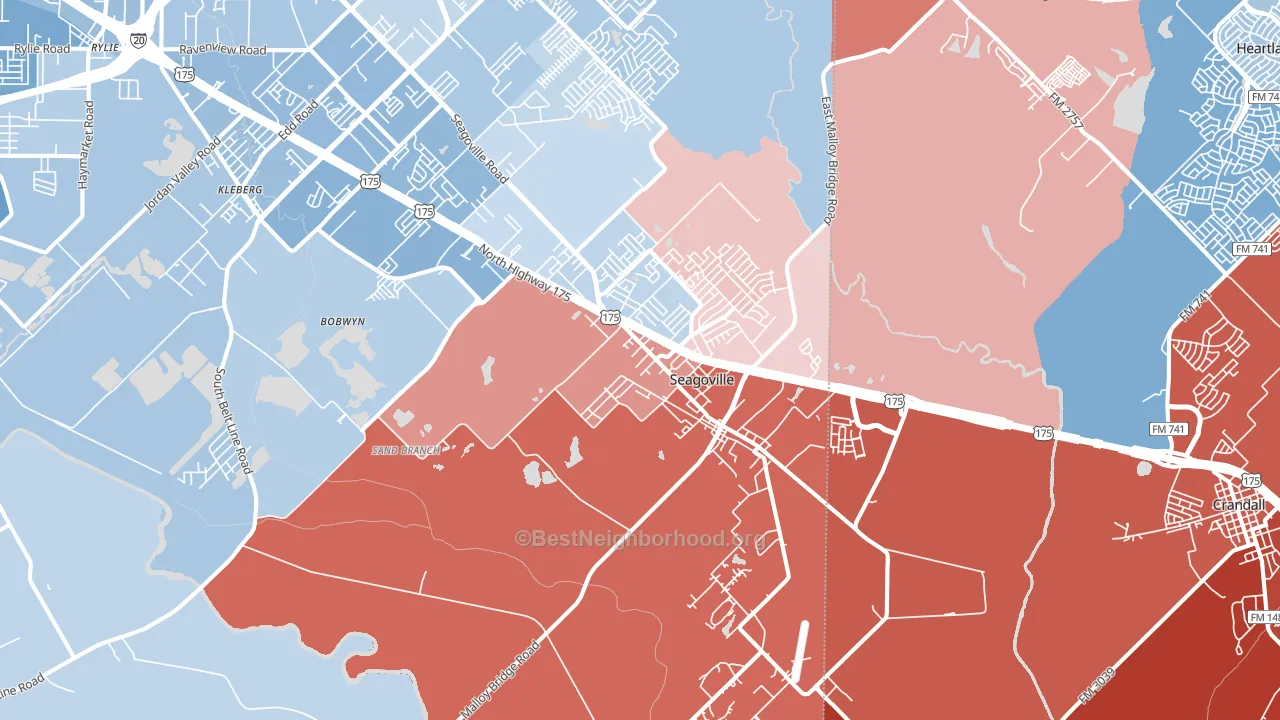 75159, TX block-group political-lean map