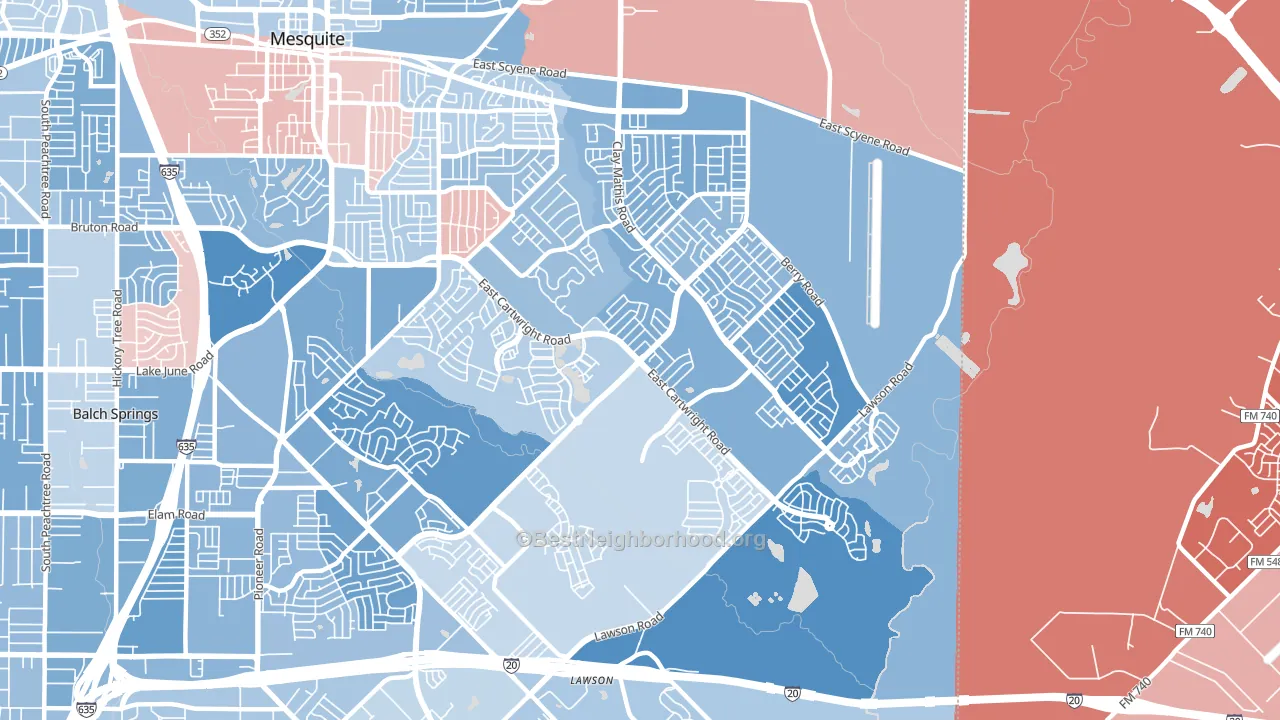 75181, TX block-group political-lean map