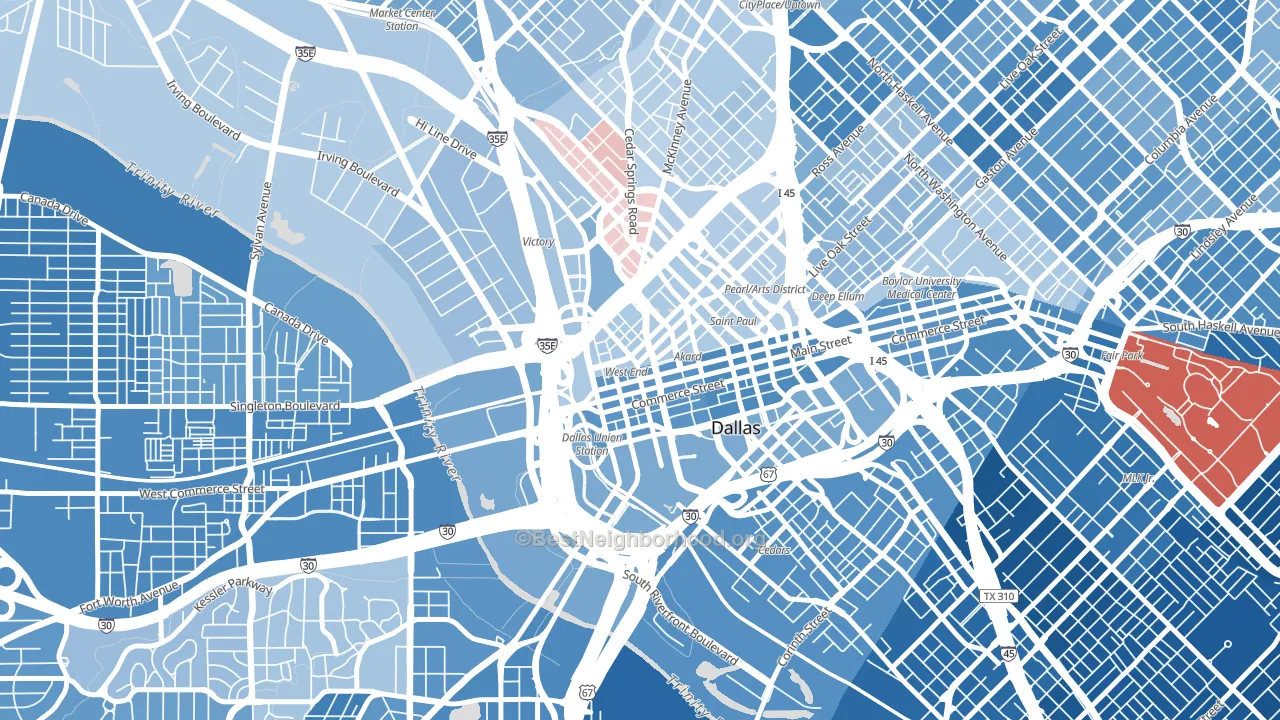 75202, TX block-group political-lean map