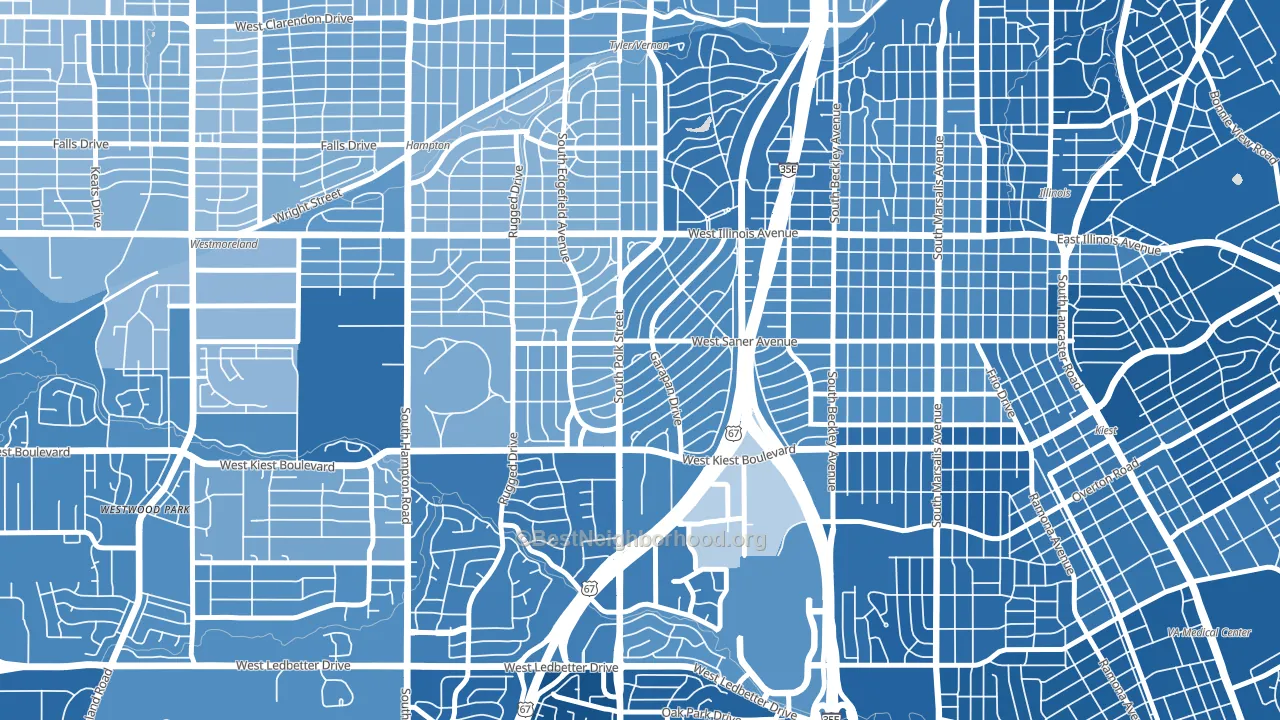 75224, TX block-group political-lean map