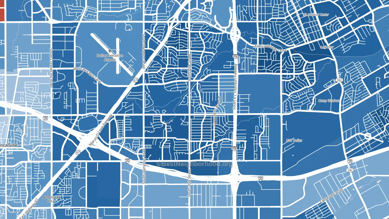 75232, TX block-group political-lean map