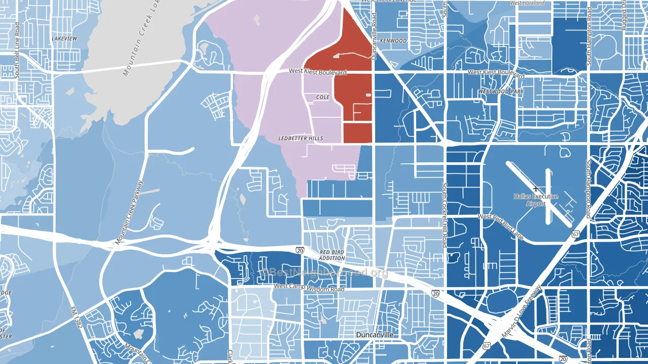 75236, TX block-group political-lean map