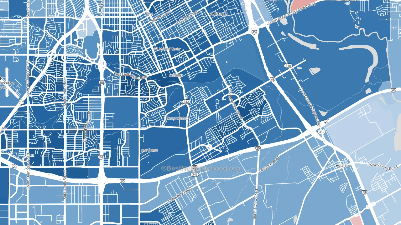 75241, TX block-group political-lean map