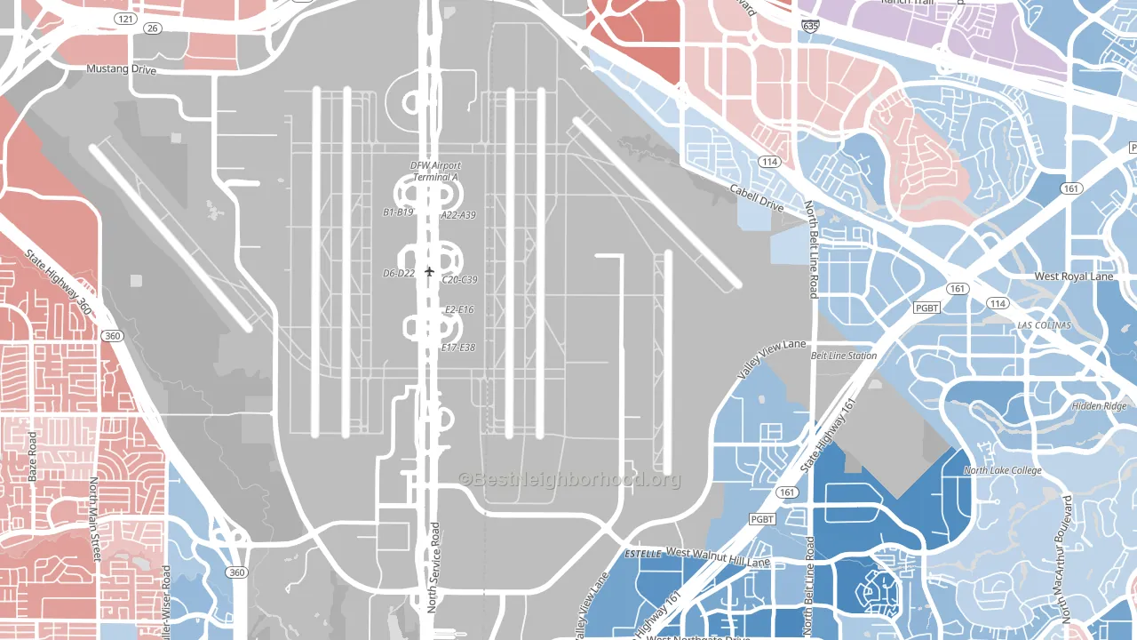 75261, TX block-group political-lean map
