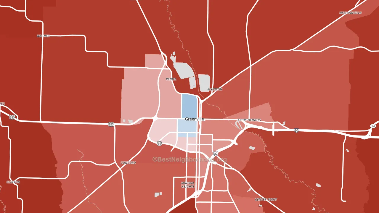 75401, TX block-group political-lean map