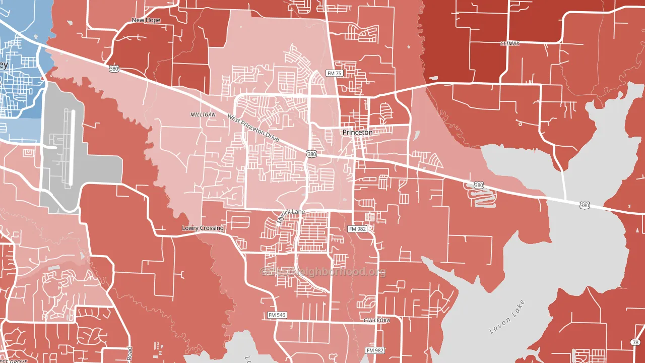 75407, TX block-group political-lean map