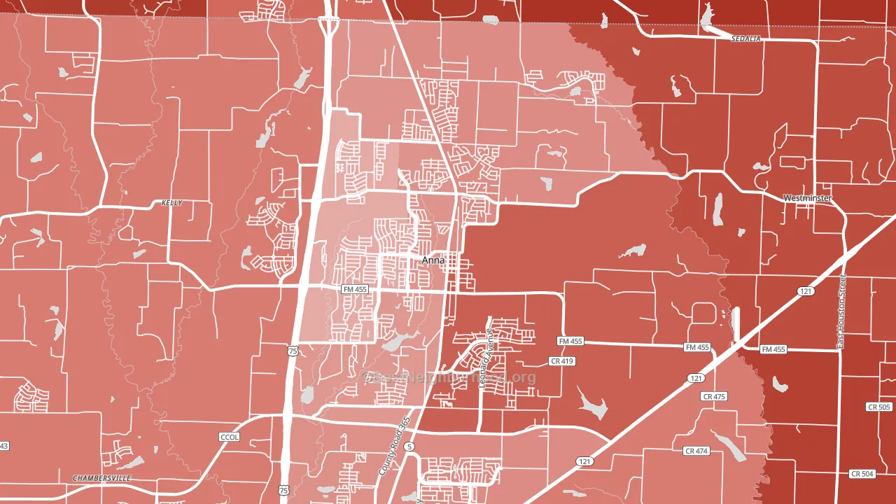 75409, TX block-group political-lean map