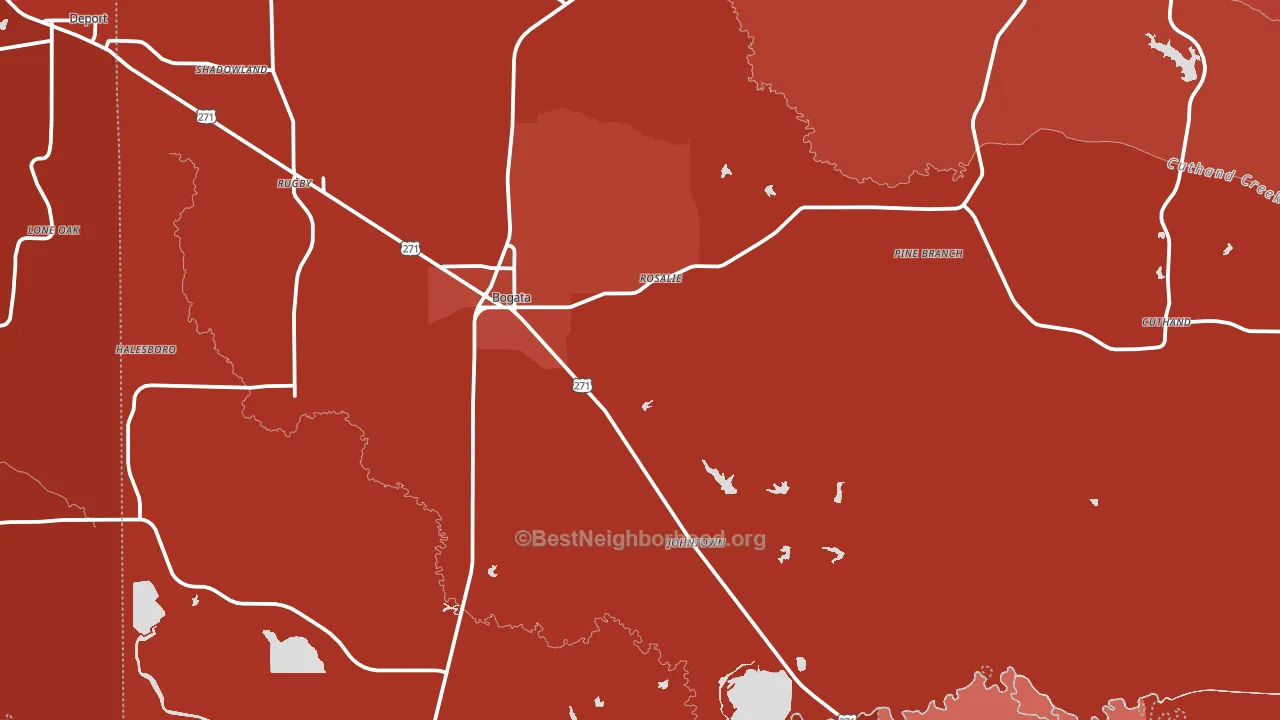 75417, TX block-group political-lean map