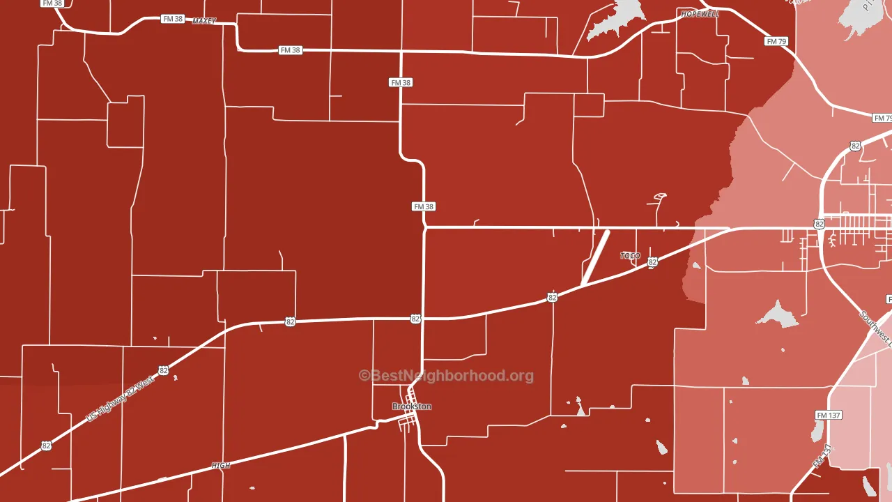 75421, TX block-group political-lean map